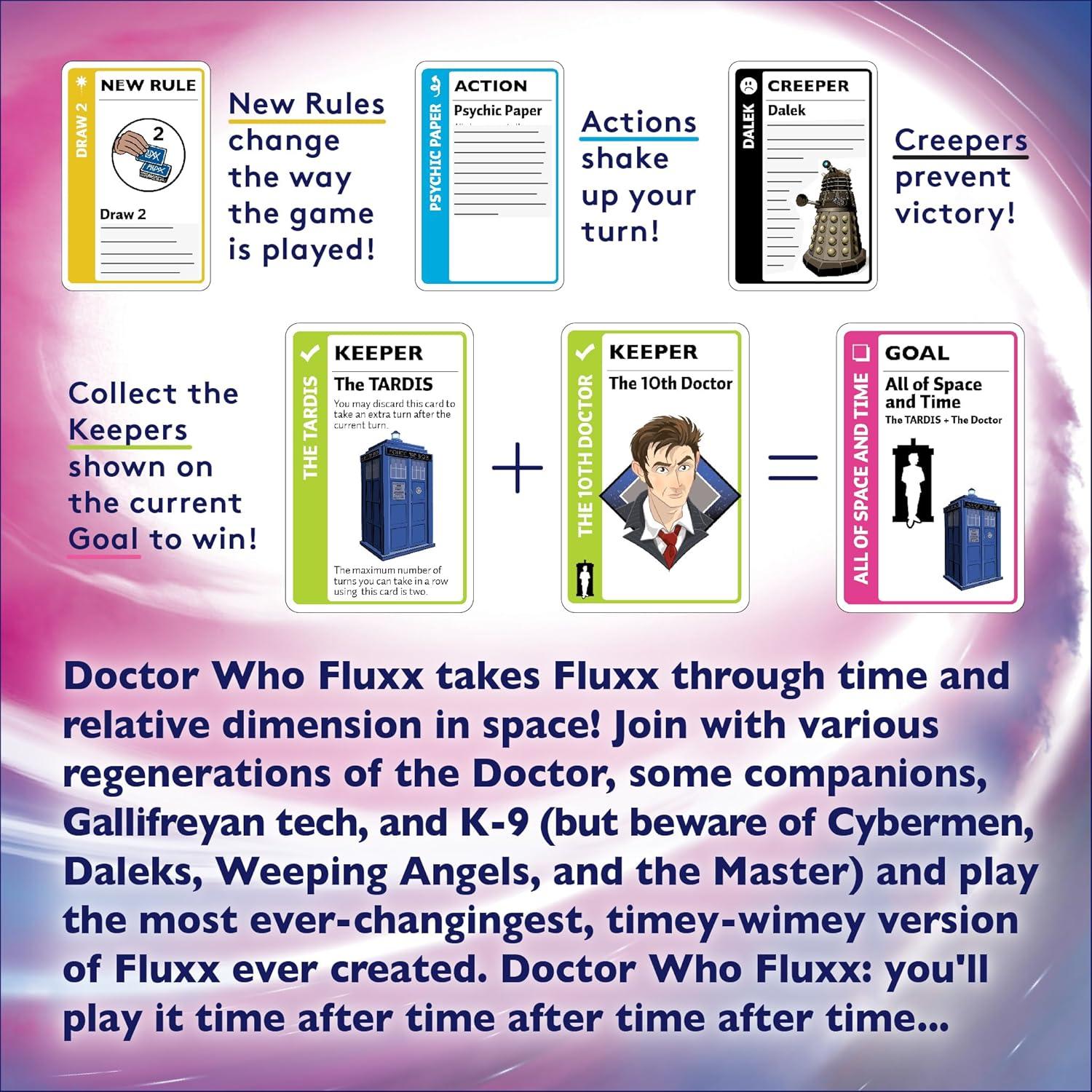 Juego de Cartas Doctor Who Fluxx Looney Labs - Rápido y Divertido