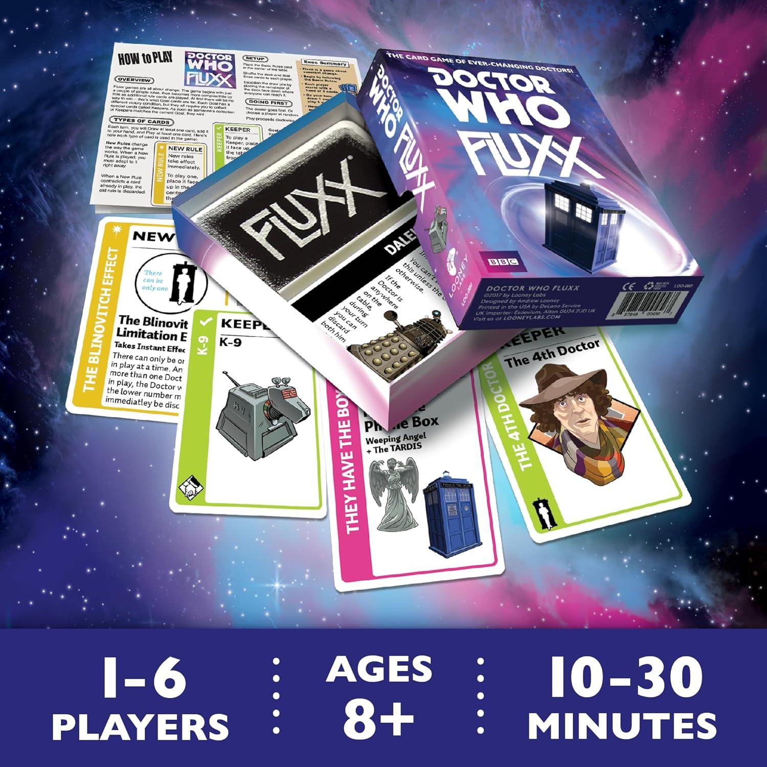 Juego de Cartas Doctor Who Fluxx Looney Labs - Rápido y Divertido