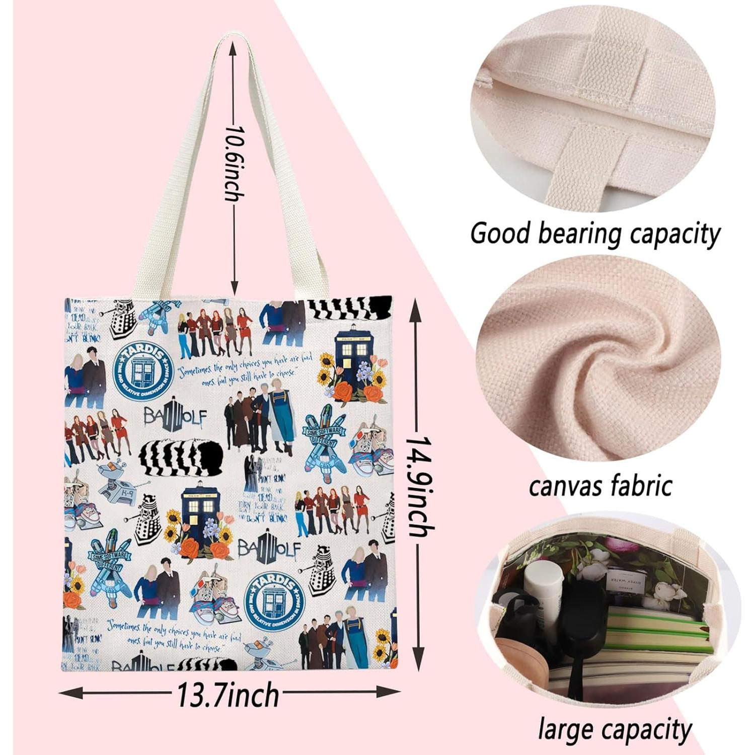 Bolsa Tote Dr. Who Ensianth - Algodón, 33.9x39 cm, Unisex