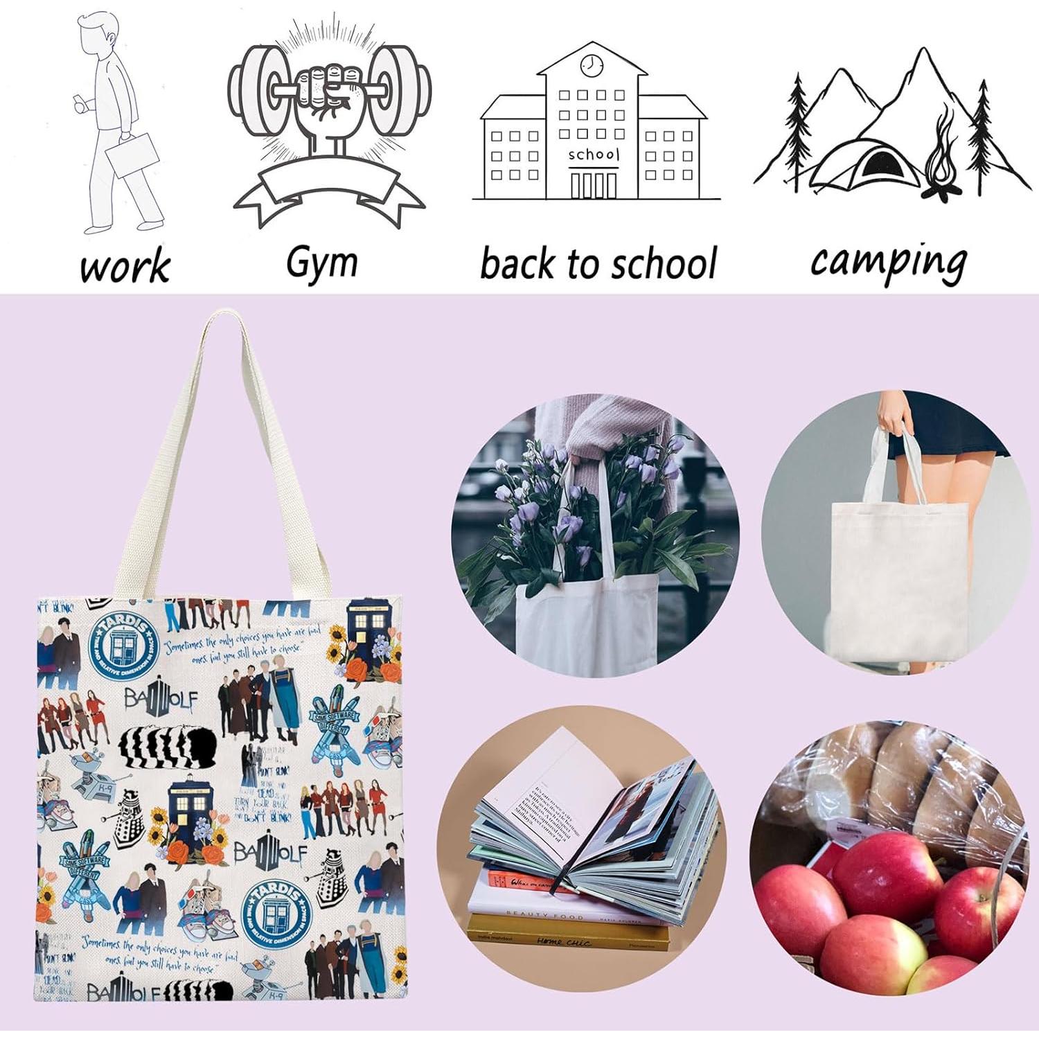 Bolsa Tote Dr. Who Ensianth - Algodón, 33.9x39 cm, Unisex