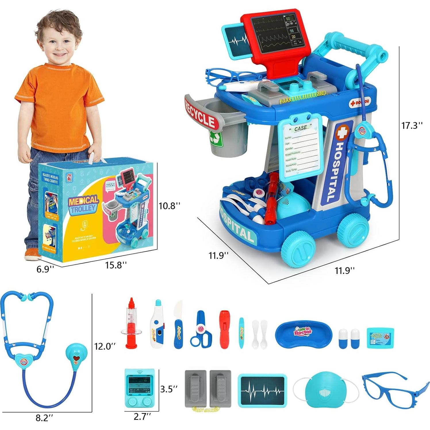 Kit de Doctor Vunrahsg para Niños 3-5 Años con 21 Piezas