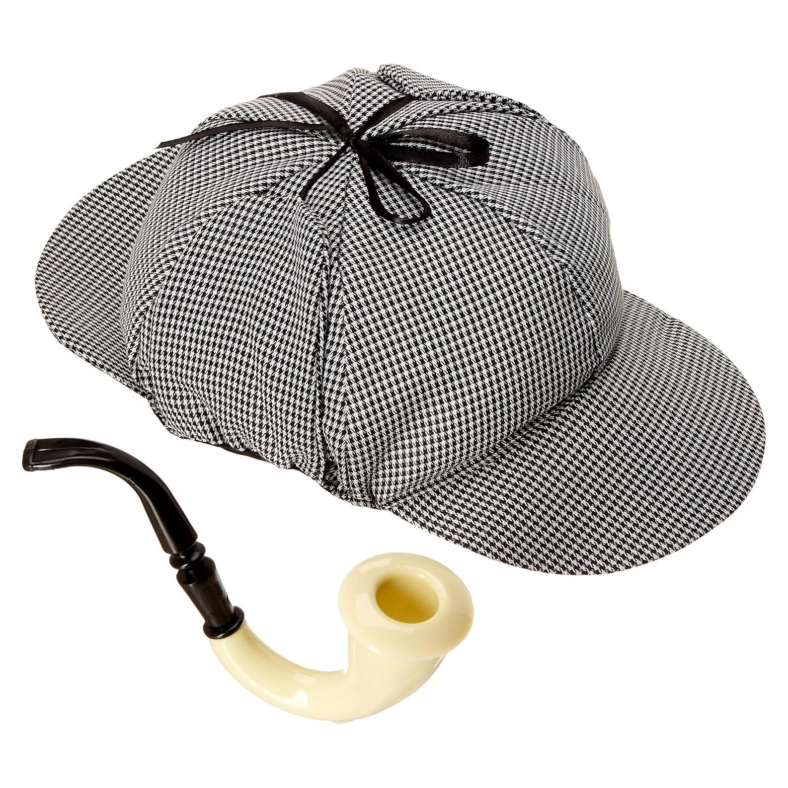Kit de Sombrero y Pipa Sherlock Loftus International 2 Piezas Gris