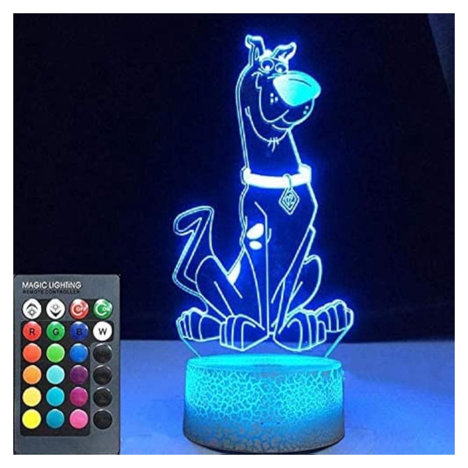 Lámpara Nocturna 3D LED Olwekqx Perro Caricatura 16 Colores
