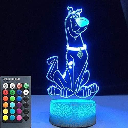 Lámpara Nocturna 3D LED Olwekqx Perro Caricatura 16 Colores