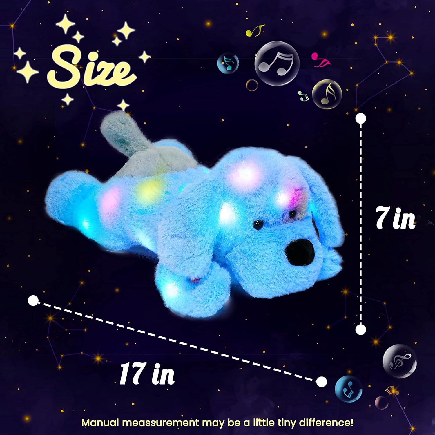Perro de Peluche Musical LED Hopearl 43 cm, Luz y Sonido
