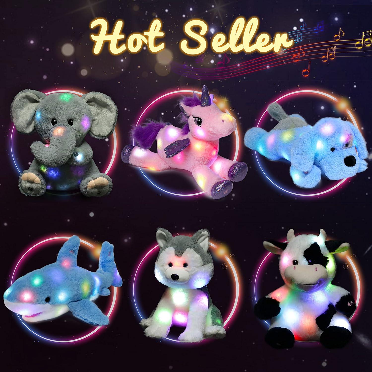 Perro de Peluche Musical LED Hopearl 43 cm, Luz y Sonido