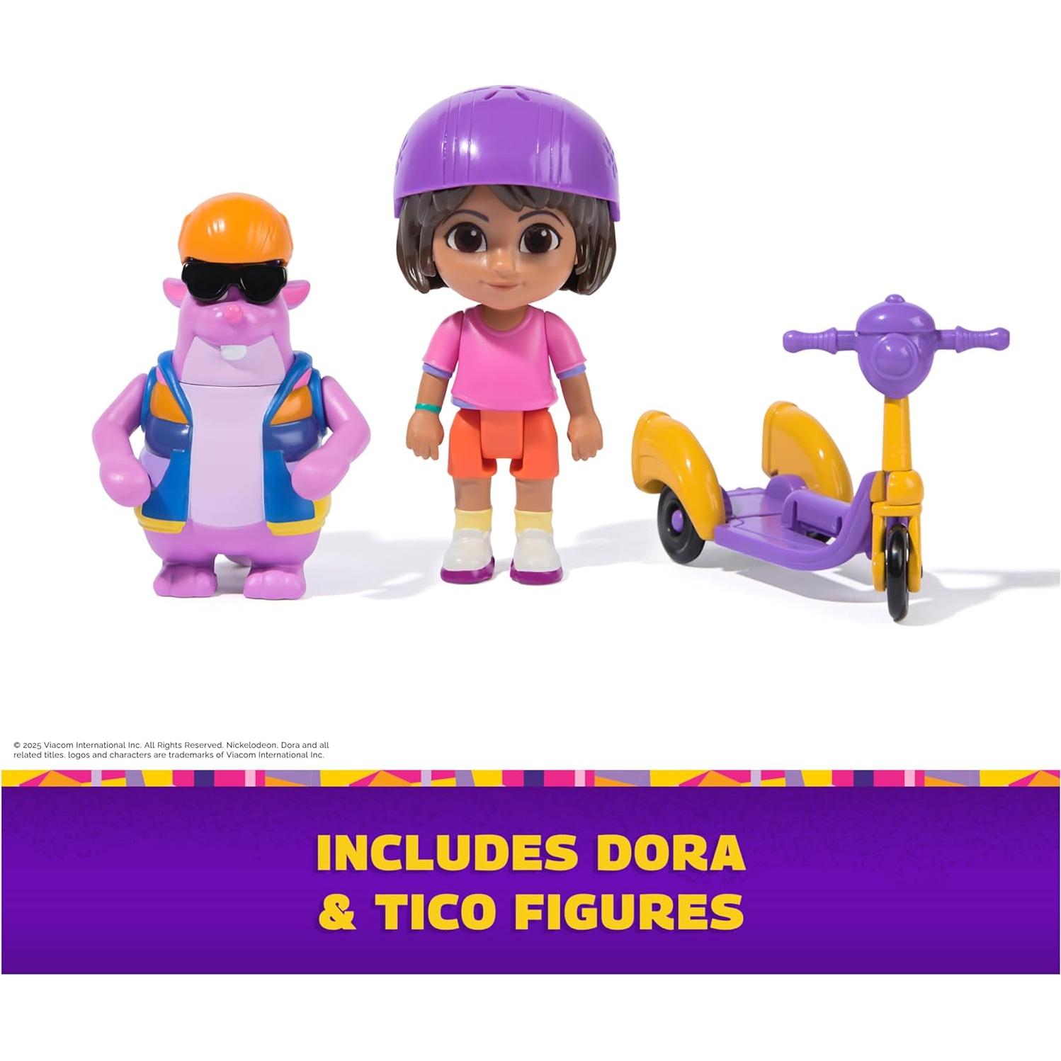 Paquete de Aventura Dora y Tico con Scooter 3 Ruedas - Spin Master