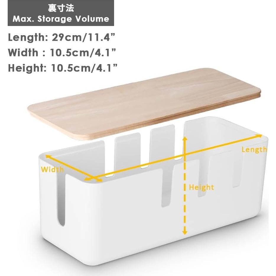 Caja de Gestión de Cables Baskiss 30x12x11 cm Tapa de Madera