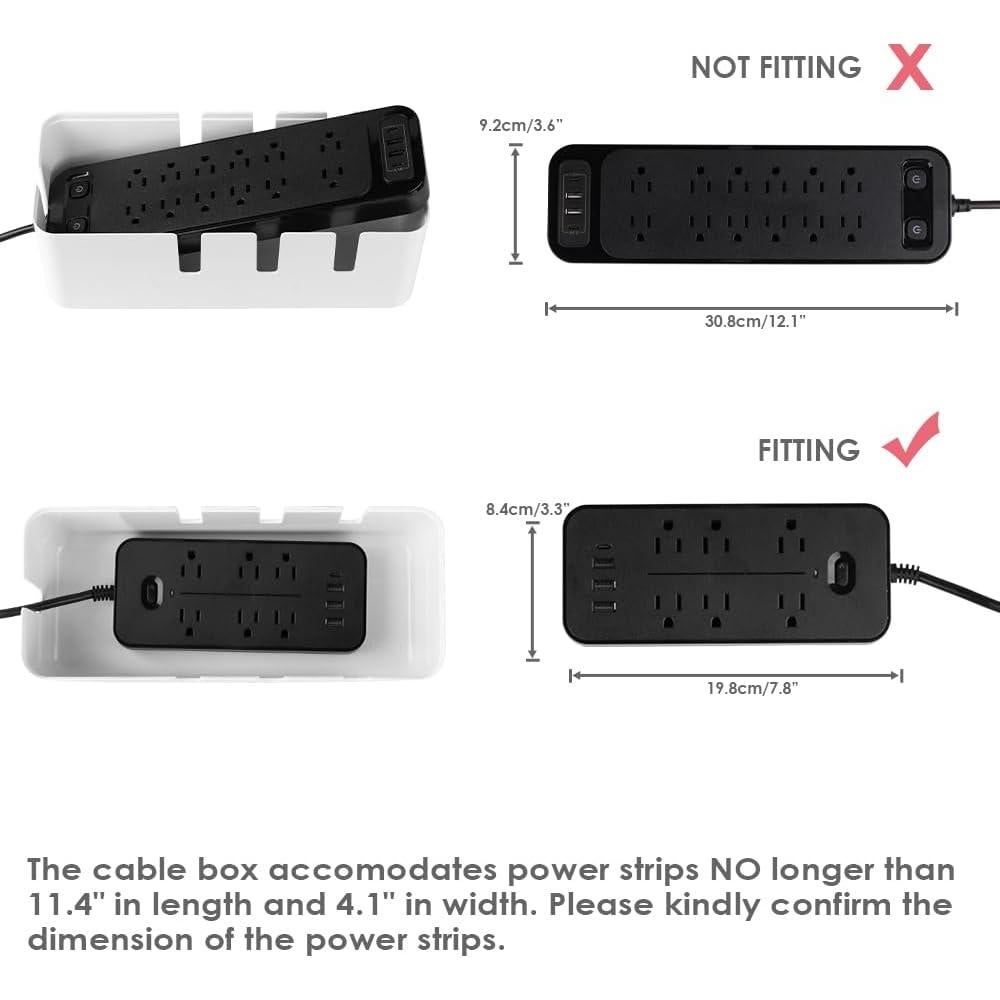 Caja de Gestión de Cables Baskiss 30x12x11 cm Tapa de Madera