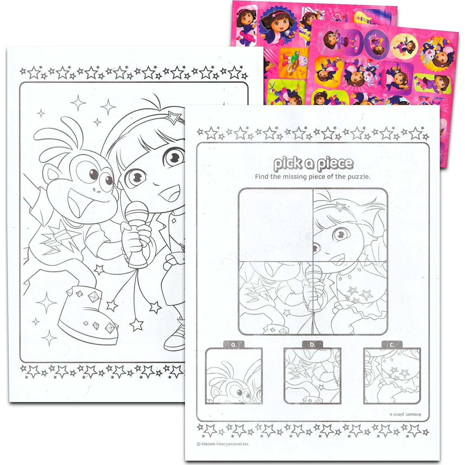 Libros para Colorear Dora la Exploradora con Stickers - 120 Páginas
