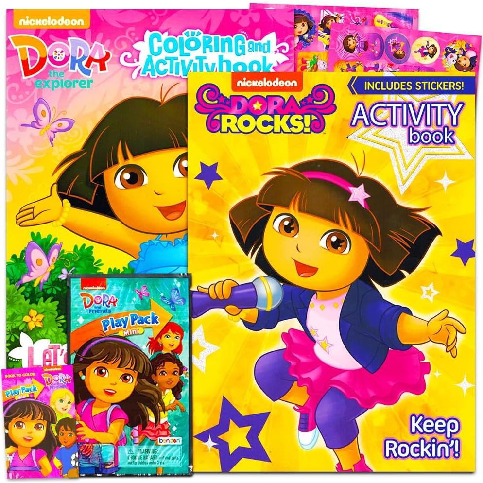 Libros para Colorear Dora la Exploradora con Stickers - 120 Páginas