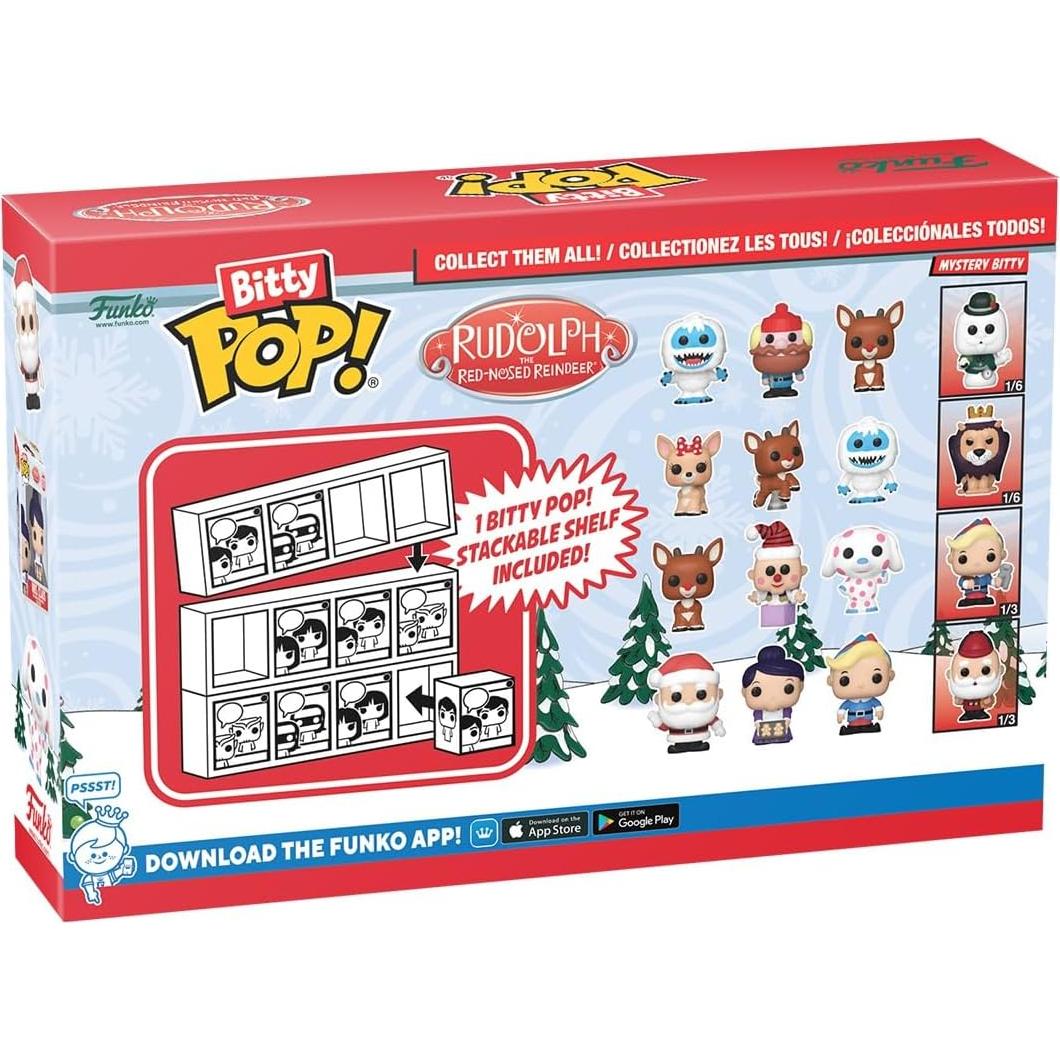 Funko Bitty Pop! Rudolph 4-Pack: Santa, Sra. Claus, Hermey