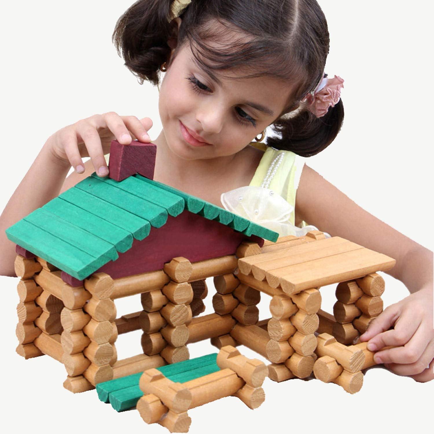 Juego de Construcción de Troncos de Madera Wondertoys 90 Piezas