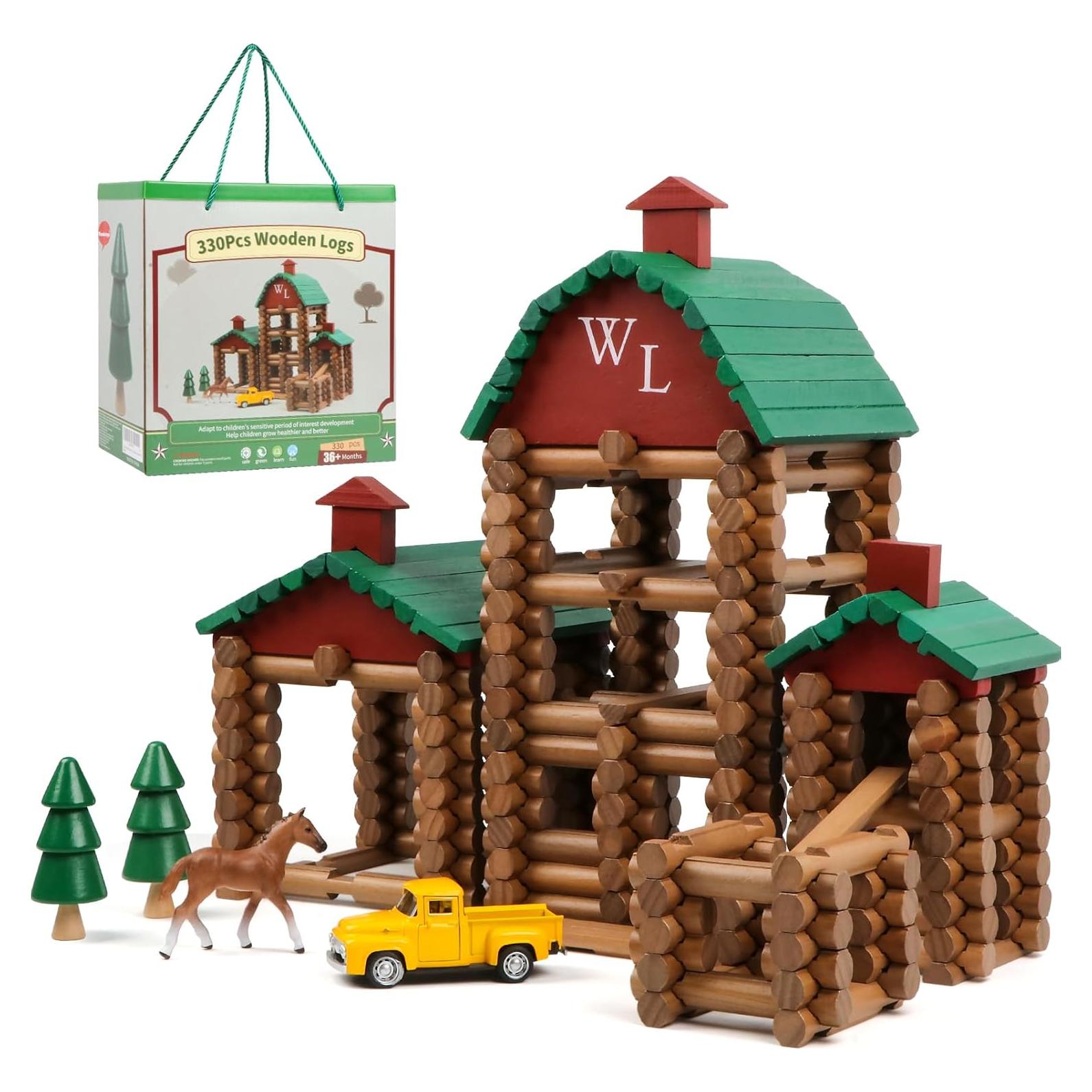 Wondertoys Conjunto de Troncos de Madera 330 Piezas 3+