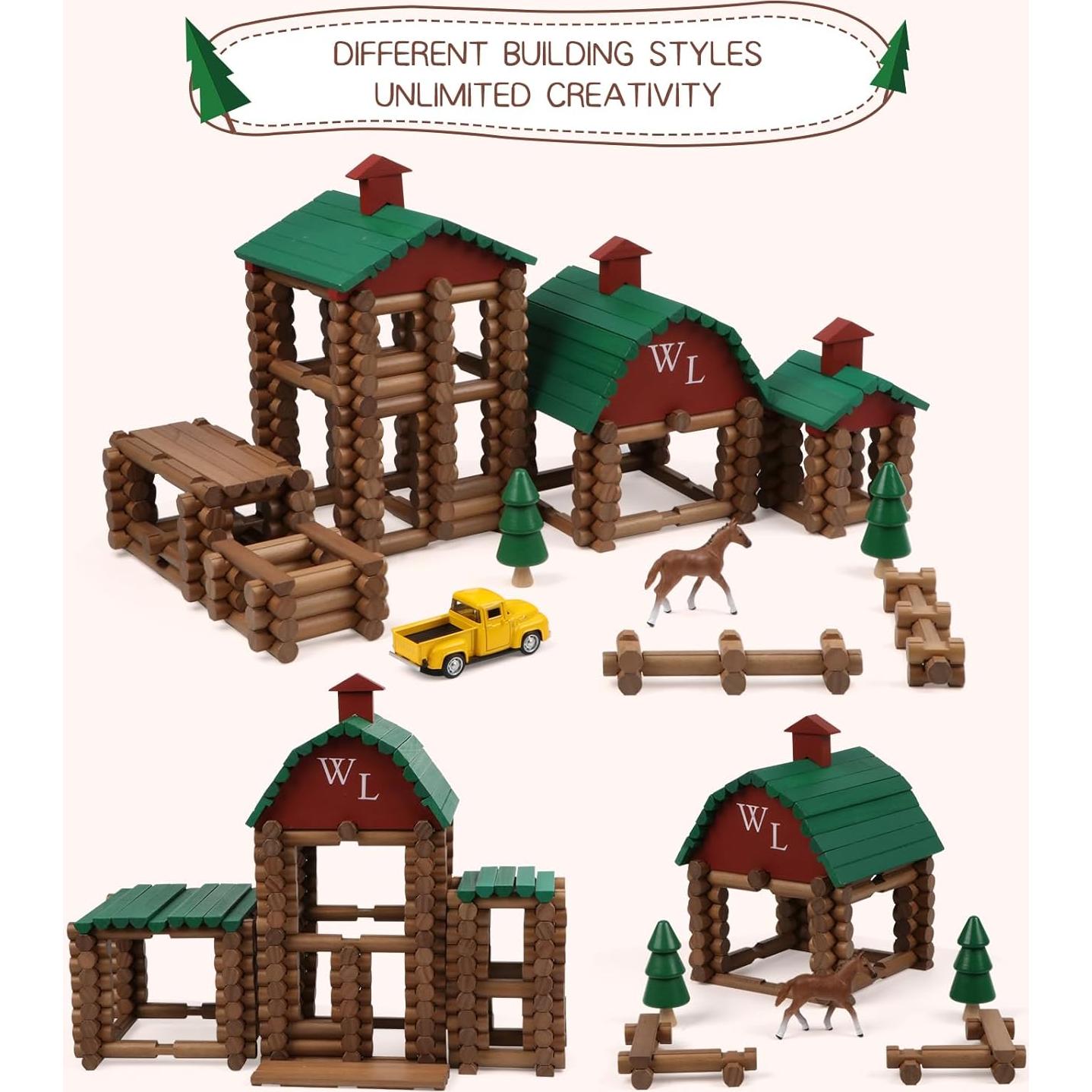 Wondertoys Conjunto de Troncos de Madera 330 Piezas 3+