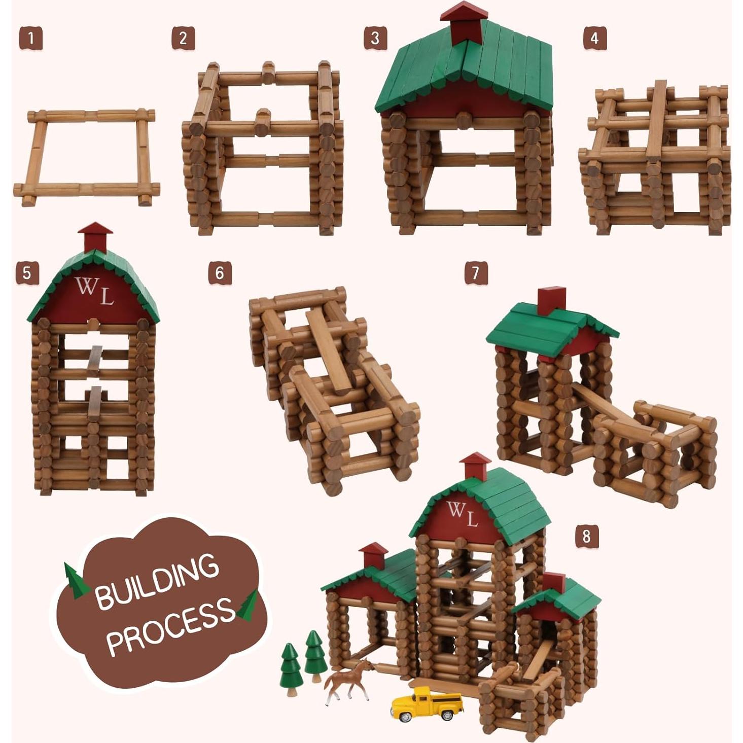 Wondertoys Conjunto de Troncos de Madera 330 Piezas 3+