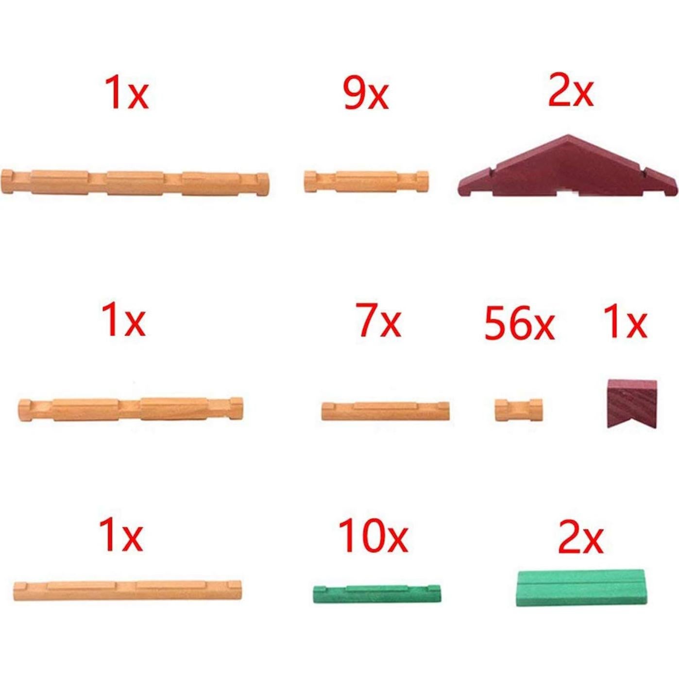 Juguete de Construcción de Madera Joqutoys 90 Piezas para Niños