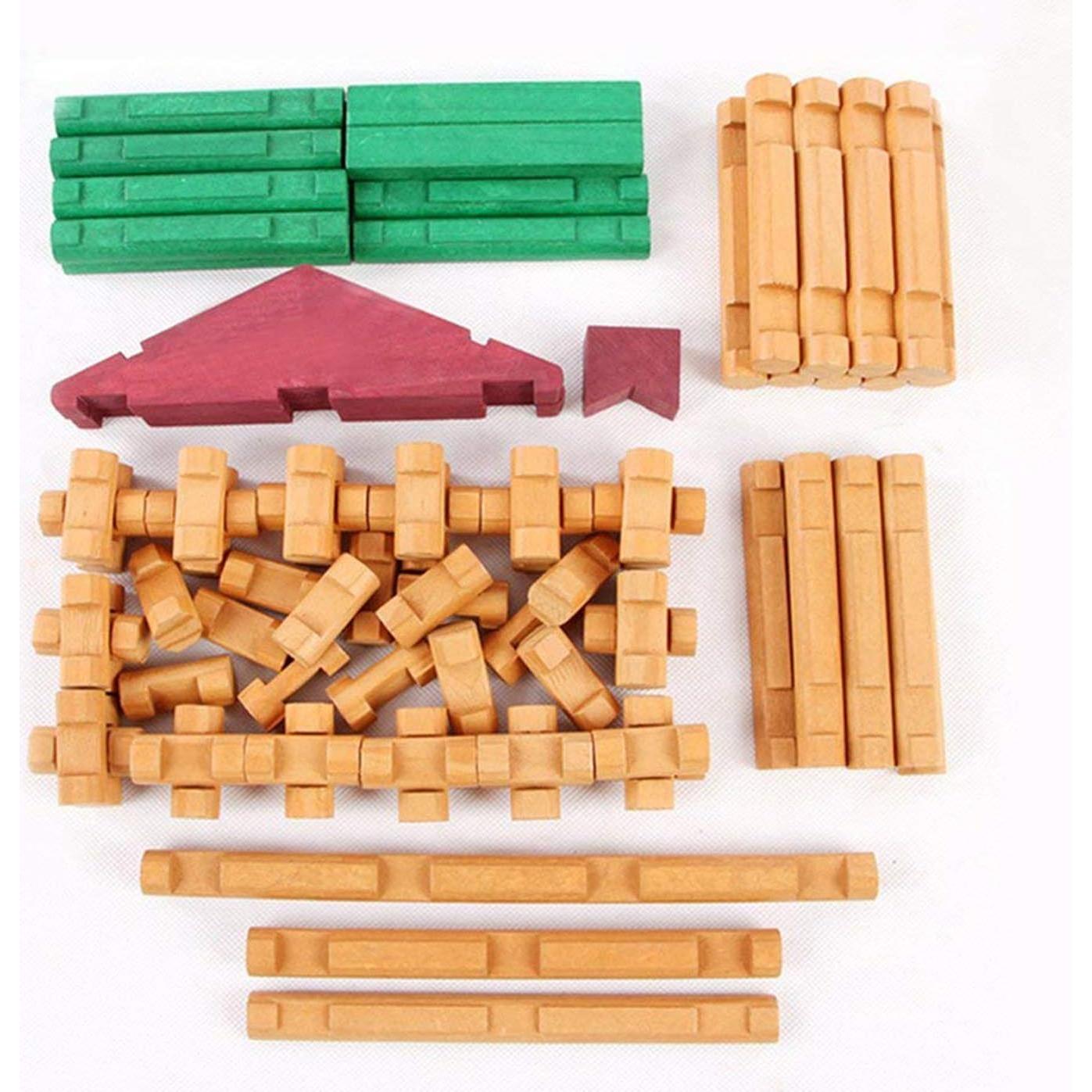 Juguete de Construcción de Madera Joqutoys 90 Piezas para Niños