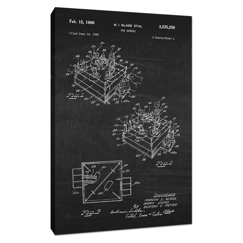 Lienzo Enmarcado Rockem Sockem Robots 50.8x30.5 cm - Arte de Patentes