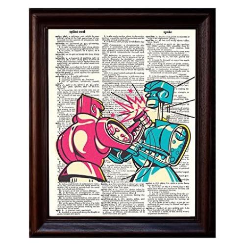 Impresión Rock'em Sock'em Robots en Papel Vintage 20x27 cm