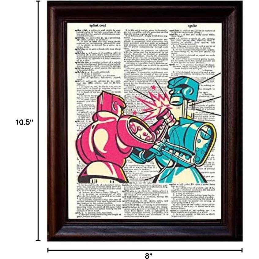 Impresión Rock'em Sock'em Robots en Papel Vintage 20x27 cm