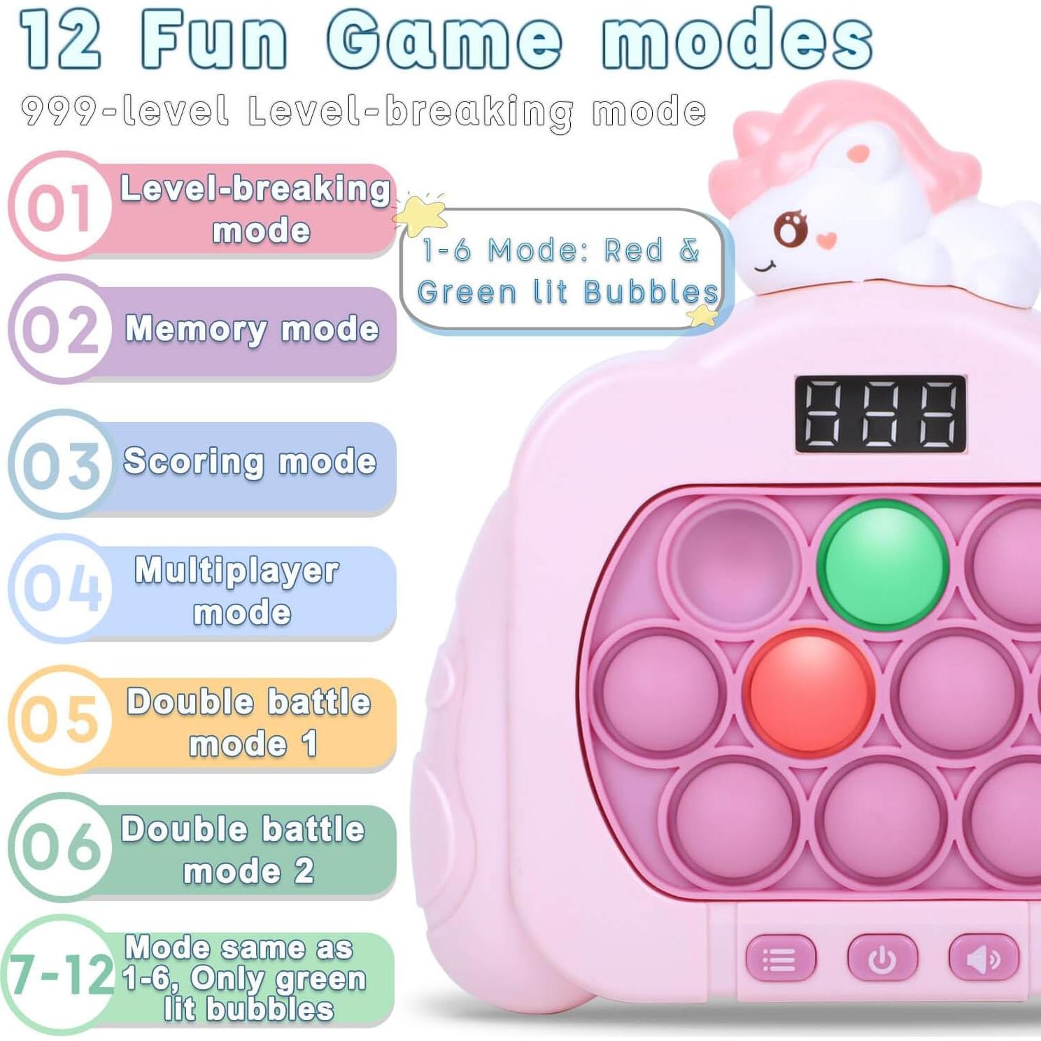 Juego Rápido de Empujar Pop Antiestrés HLXY con LED 12 Modos