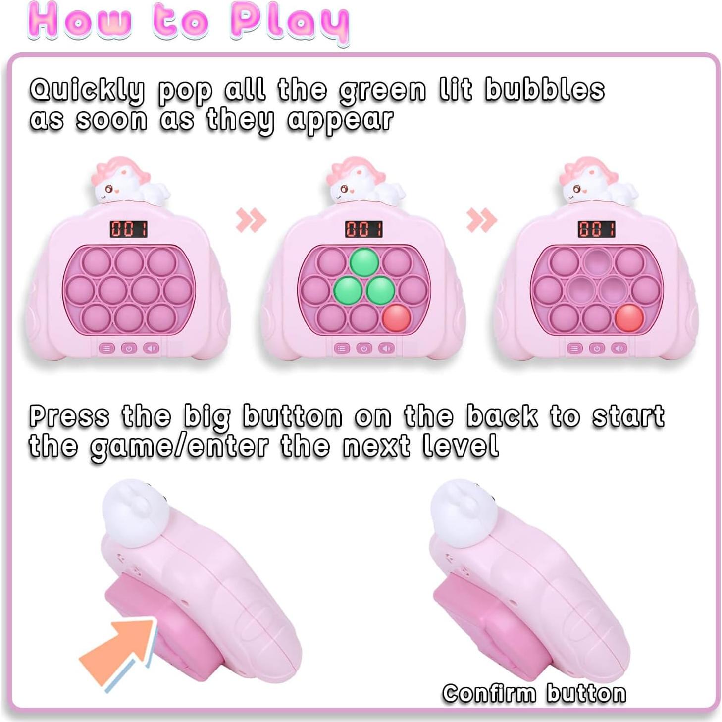 Juego Rápido de Empujar Pop Antiestrés HLXY con LED 12 Modos