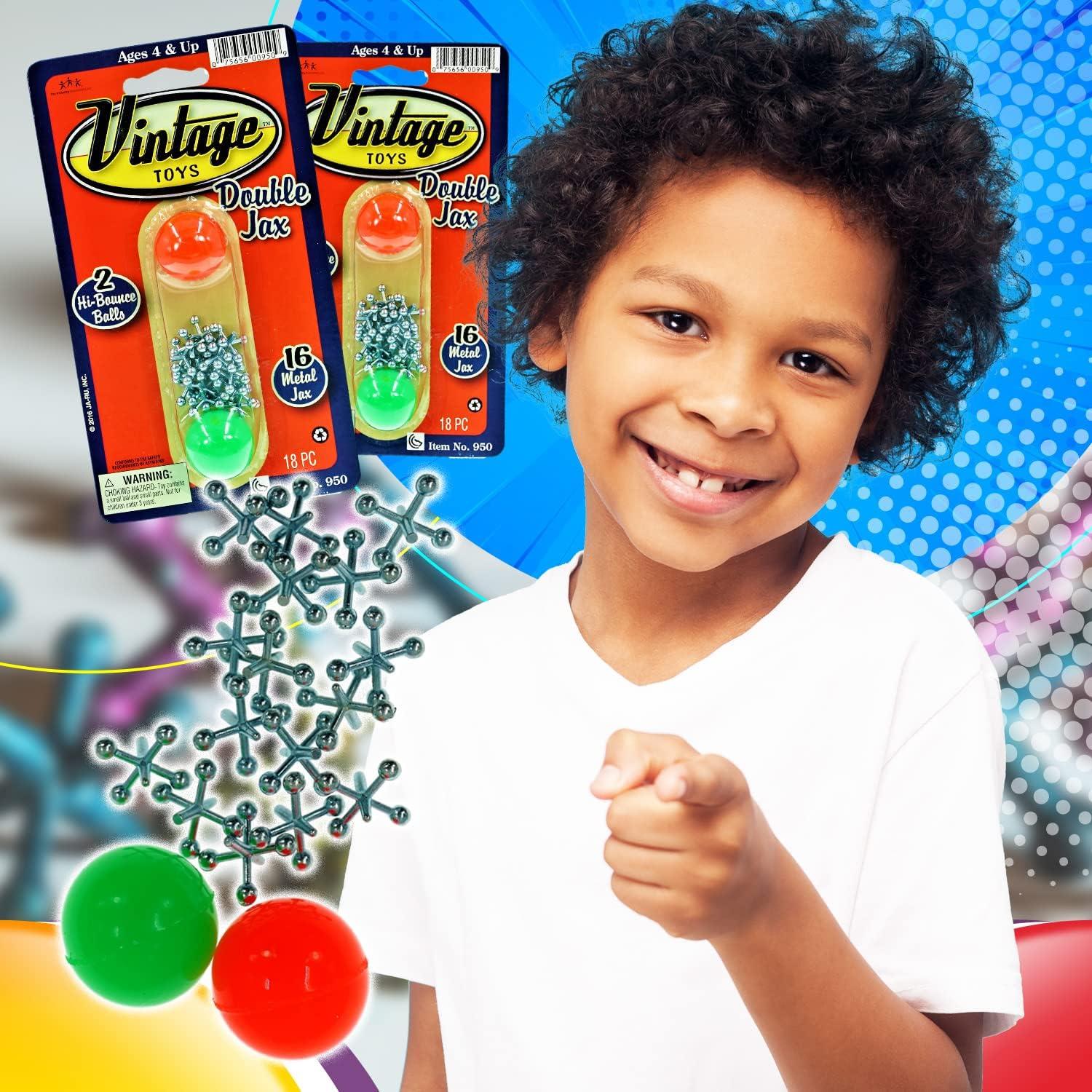 Juego de Jacks de Metal Vintage JA-RU con 16 Jacks y 2 Pelotas