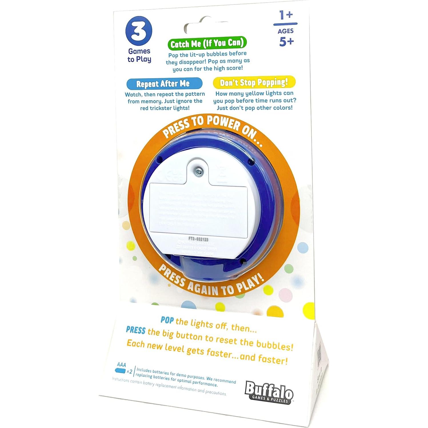 Pop It Go Buffalo Games - Juego Sensorial Portátil con Luces