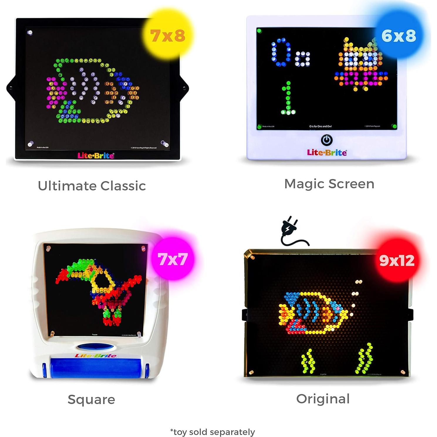 Plantillas de Recarga IllumiPeg para Lite Brite Cube - 10 Hojas