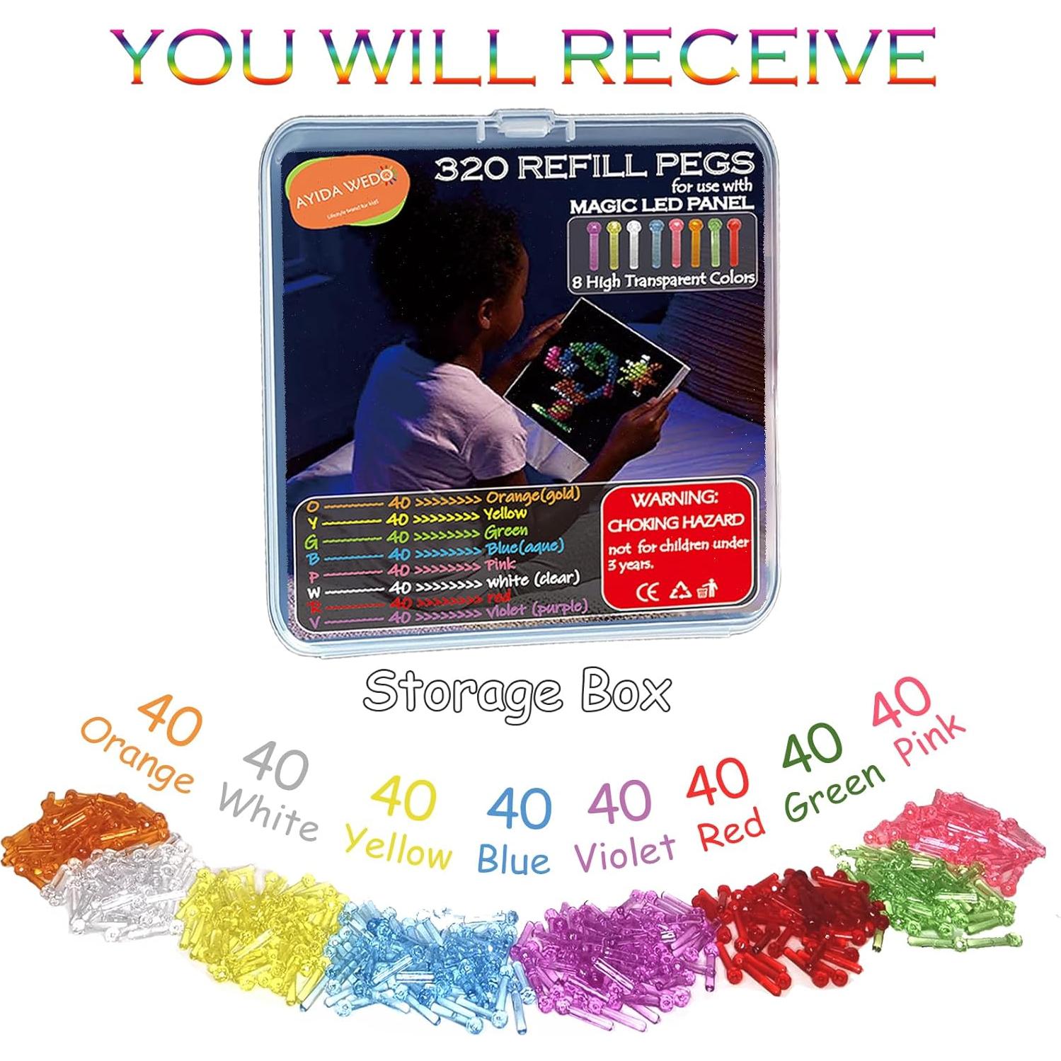 320 Piezas Clavos Brillantes Repuestos para Lite Brite