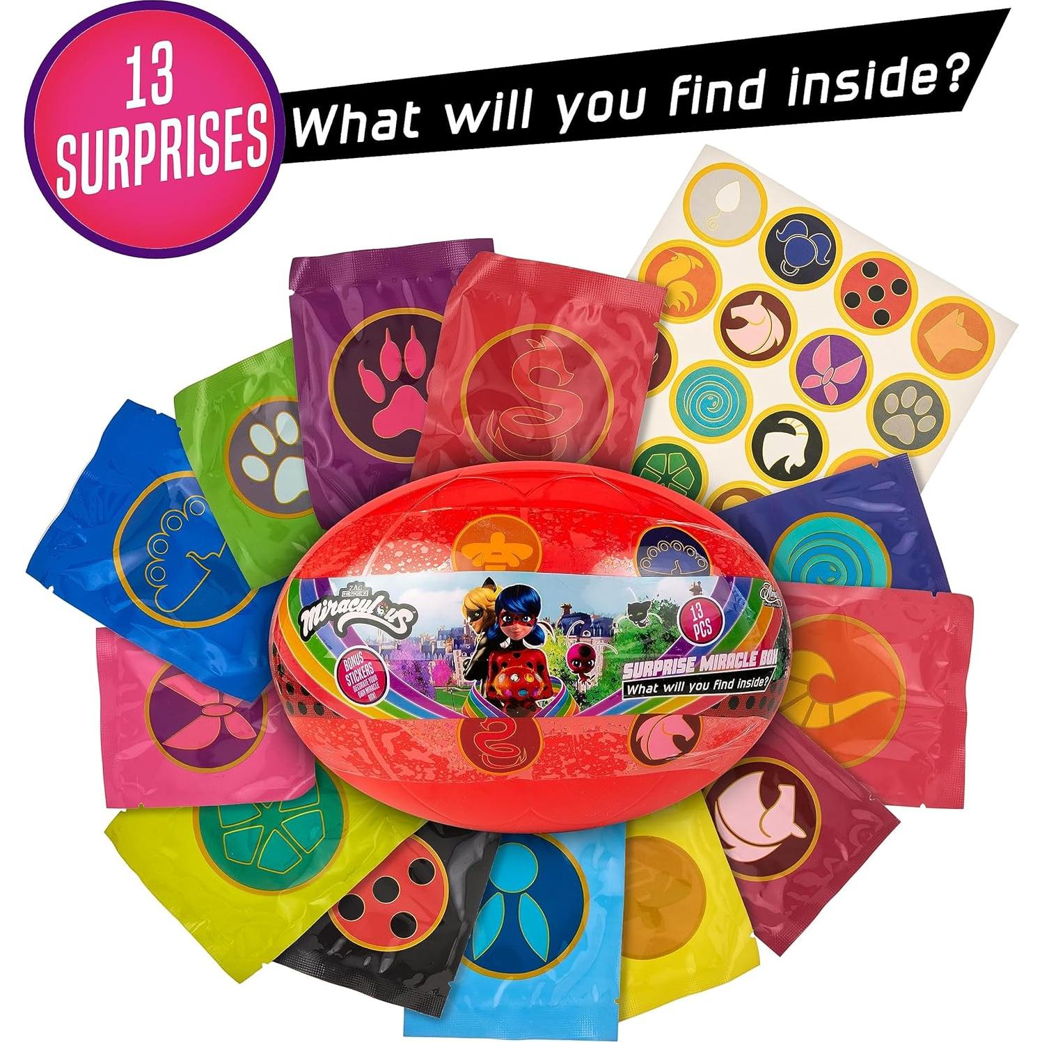 Caja Milagrosa Sorpresa 13 Piezas Ladybug y Cat Noir