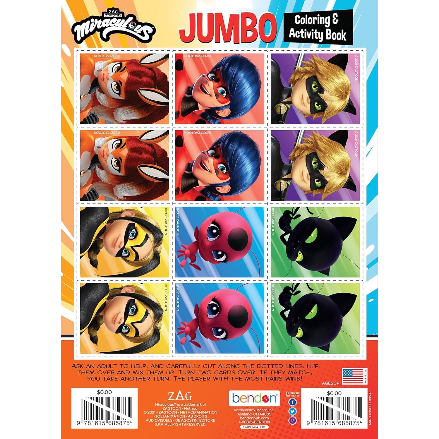 Libro para Colorear Jumbo Miraculous Ladybug 64 Páginas