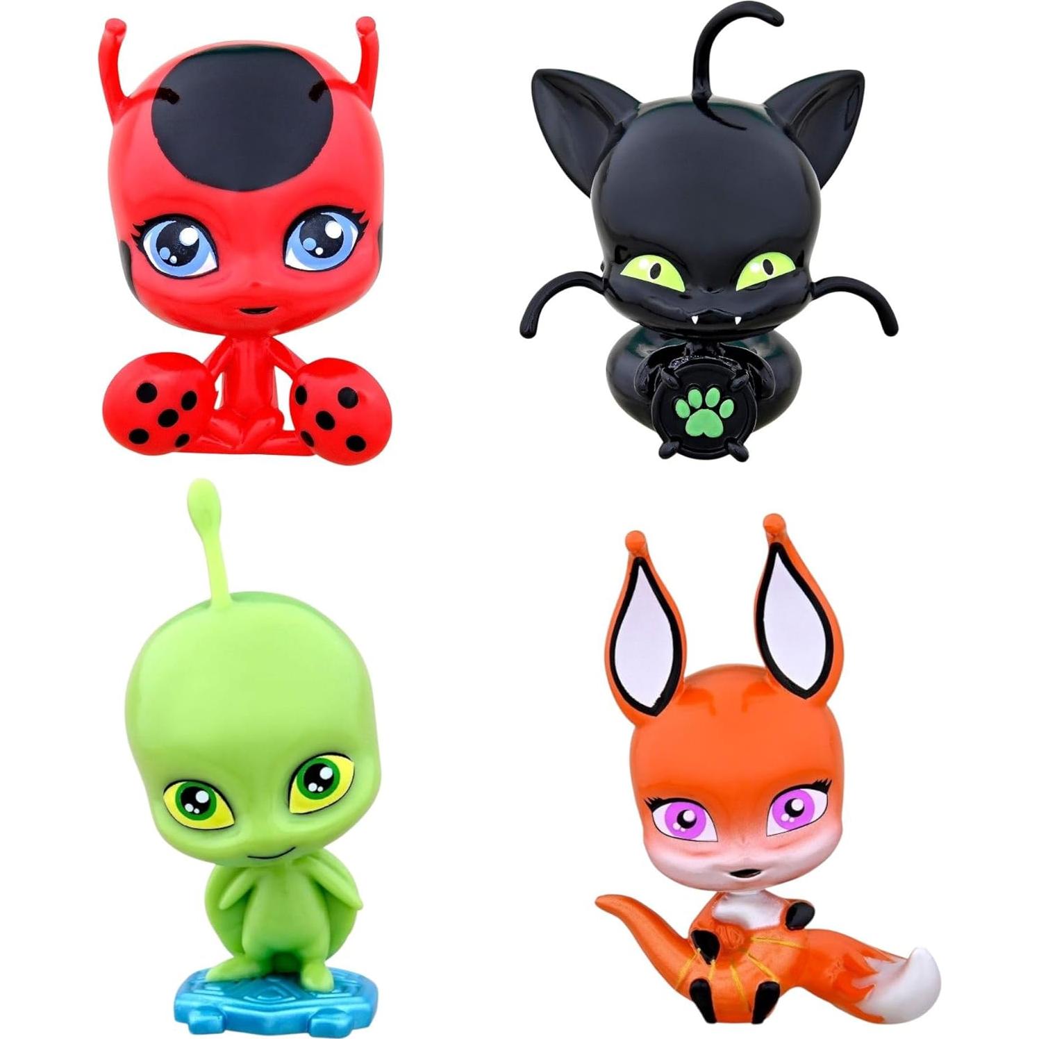 Figuras Kwami Miraculous Ladybug BANDAI - 4 Piezas Mágicas