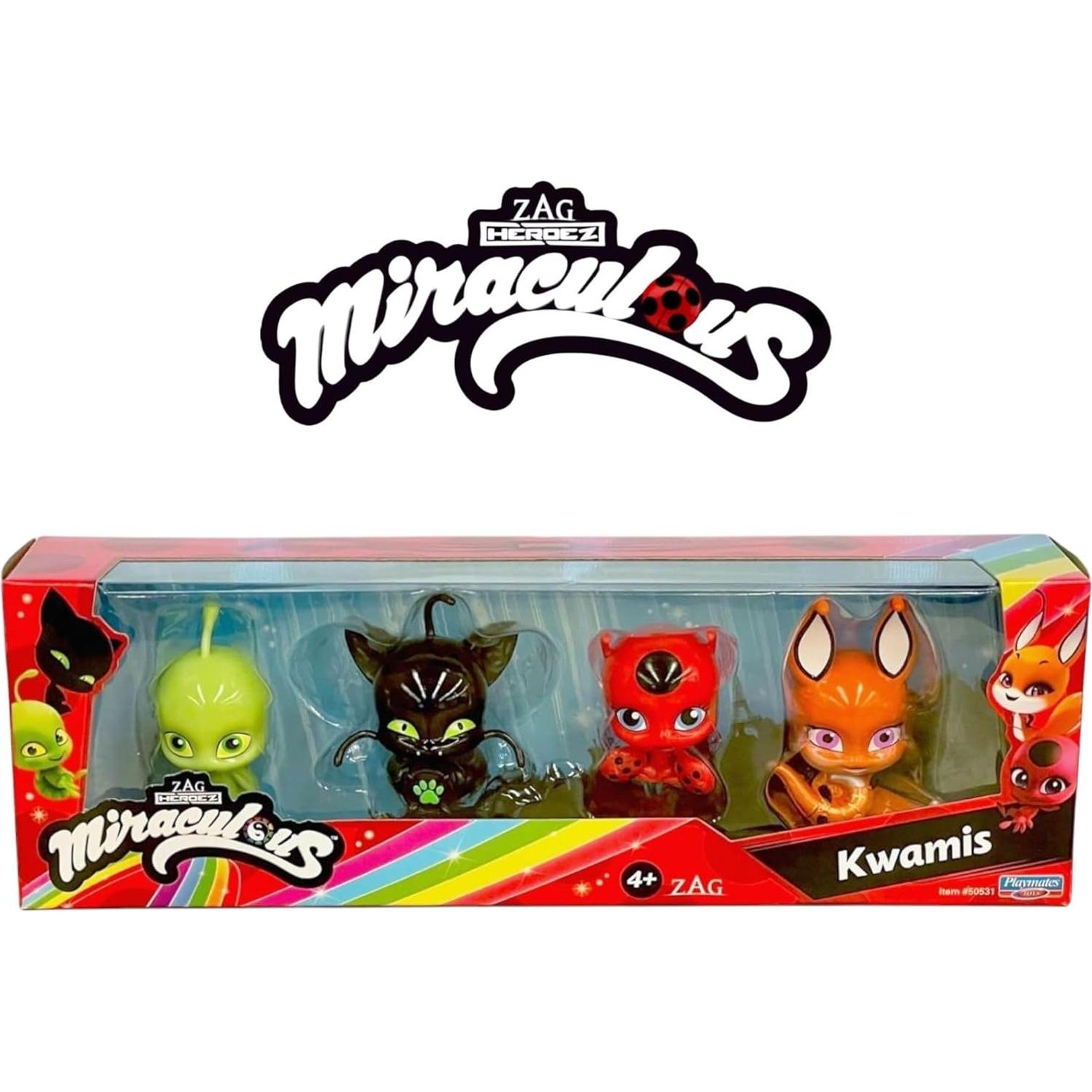 Figuras Kwami Miraculous Ladybug BANDAI - 4 Piezas Mágicas