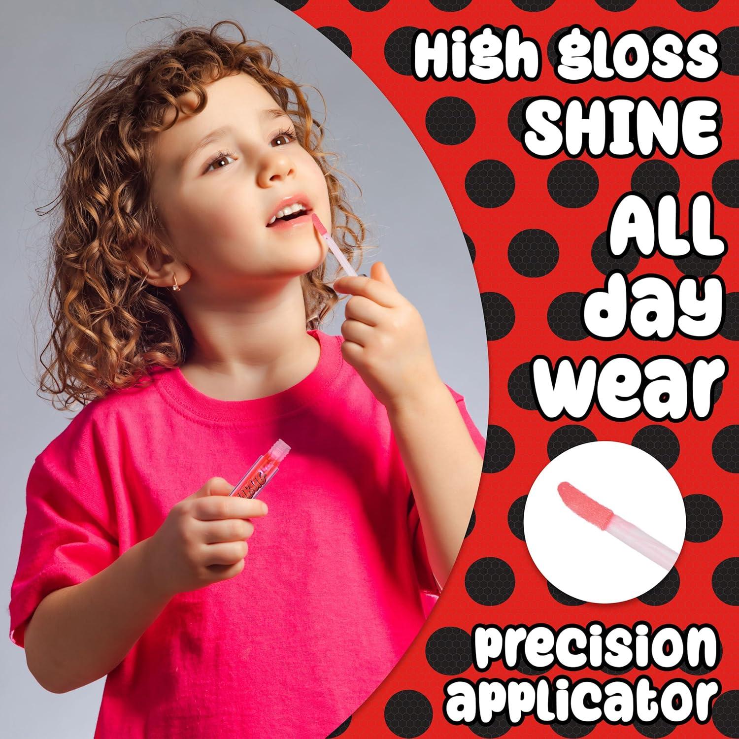 Conjunto de Brillo Labial 7 Piezas Miraculous - Sabores Frutales