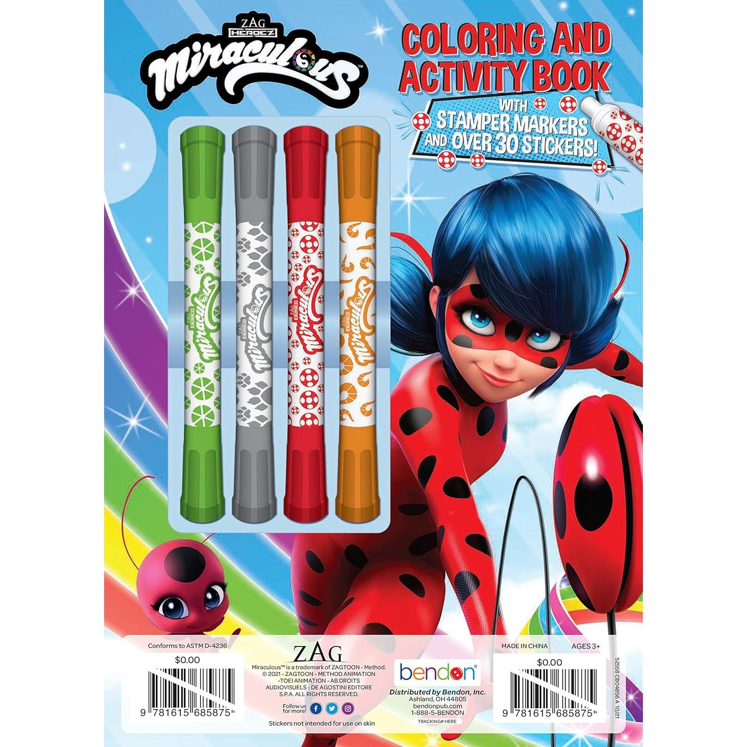 Libro para Colorear Bendon Milagroso Ladybug y Cat Noir 48 Páginas