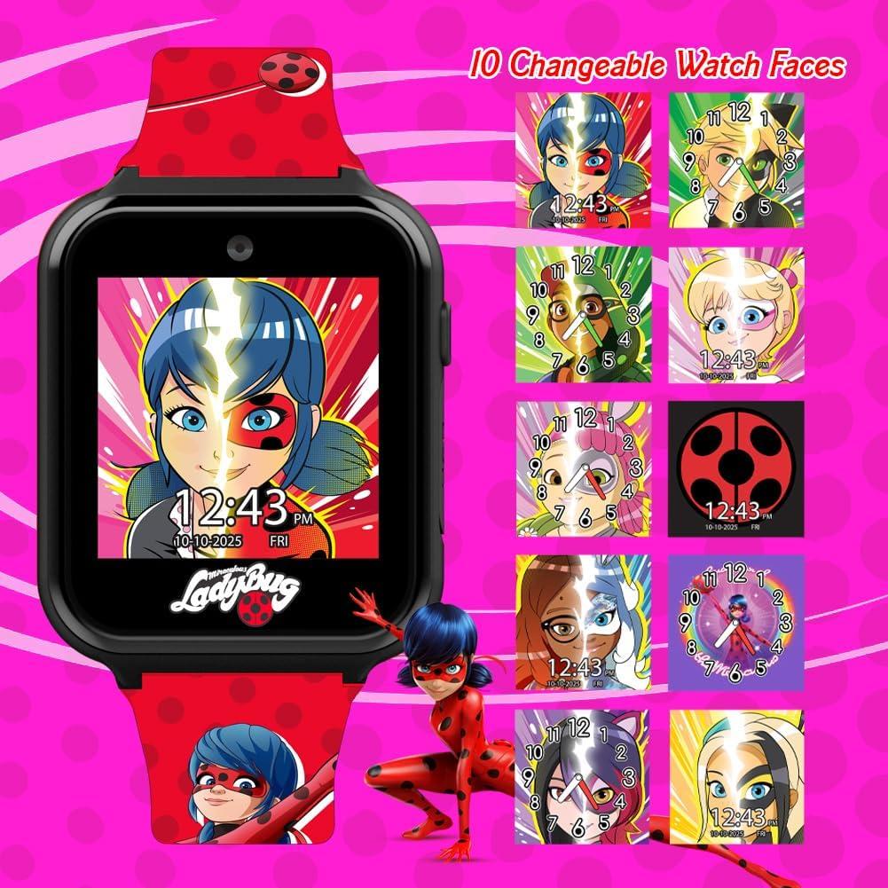 Reloj Inteligente Interactivo Niños Miraculous - Táctil, 10 Caras, Juegos, Cámara, Alarma