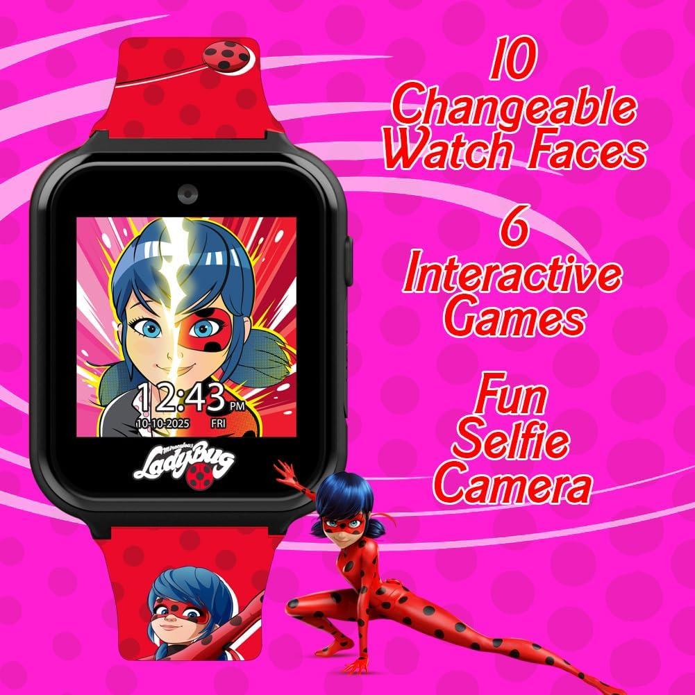 Reloj Inteligente Interactivo Niños Miraculous - Táctil, 10 Caras, Juegos, Cámara, Alarma