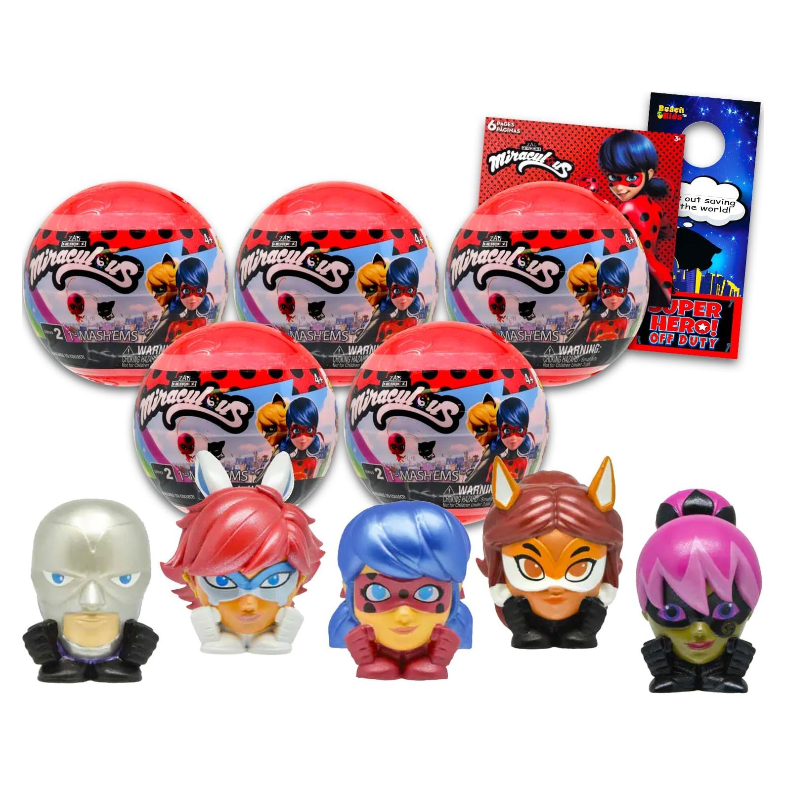 Paquete de 5 Figuras Mini Mash'Ems Miraculous Ladybug