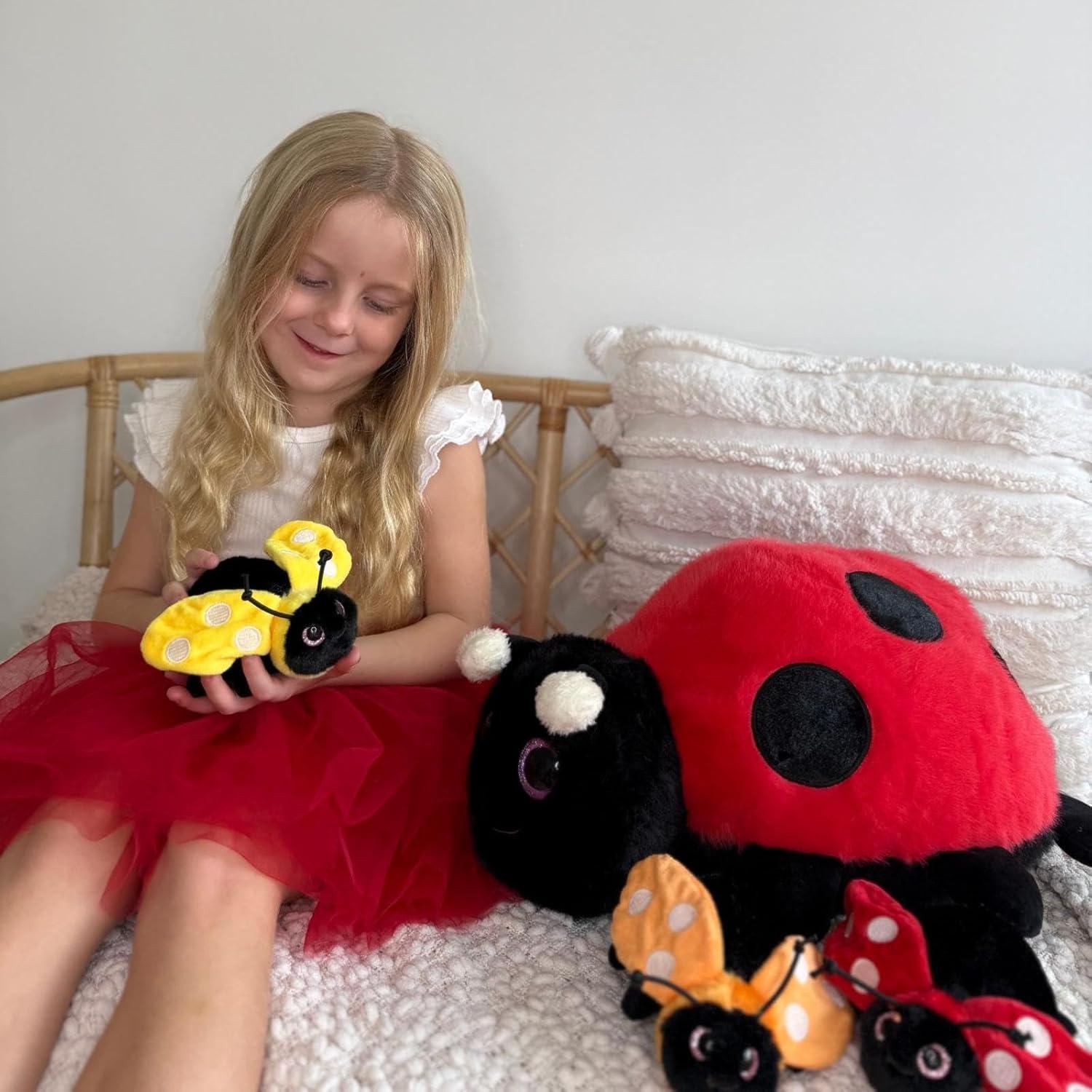 MaoGoLan Juguete de Peluche Mariquita Madre 40.6 cm con Bebés