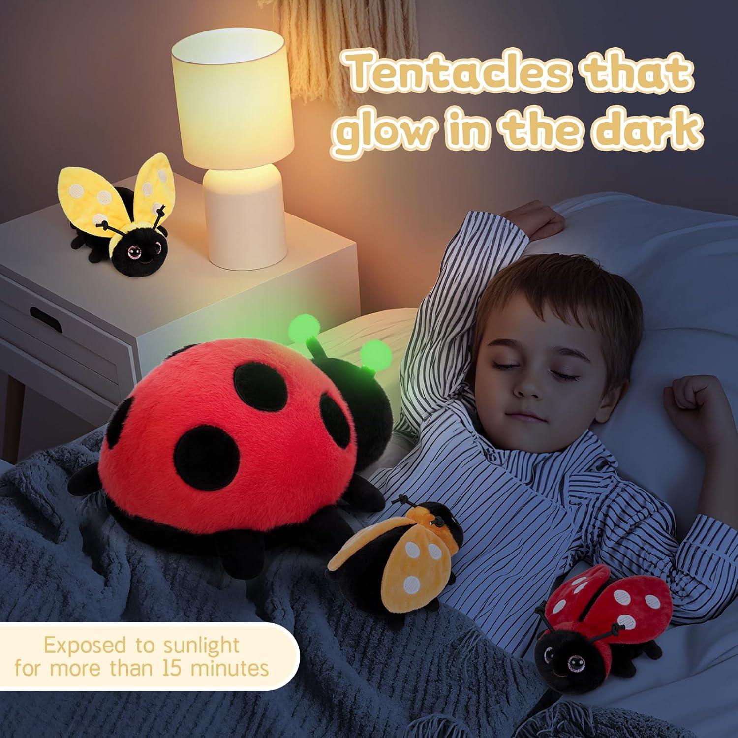 MaoGoLan Juguete de Peluche Mariquita Madre 40.6 cm con Bebés