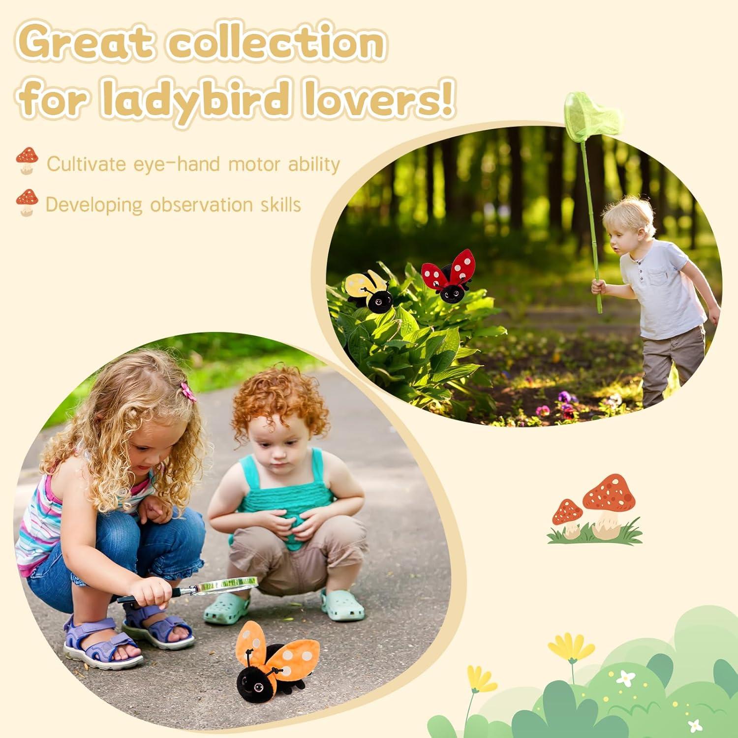 MaoGoLan Juguete de Peluche Mariquita Madre 40.6 cm con Bebés