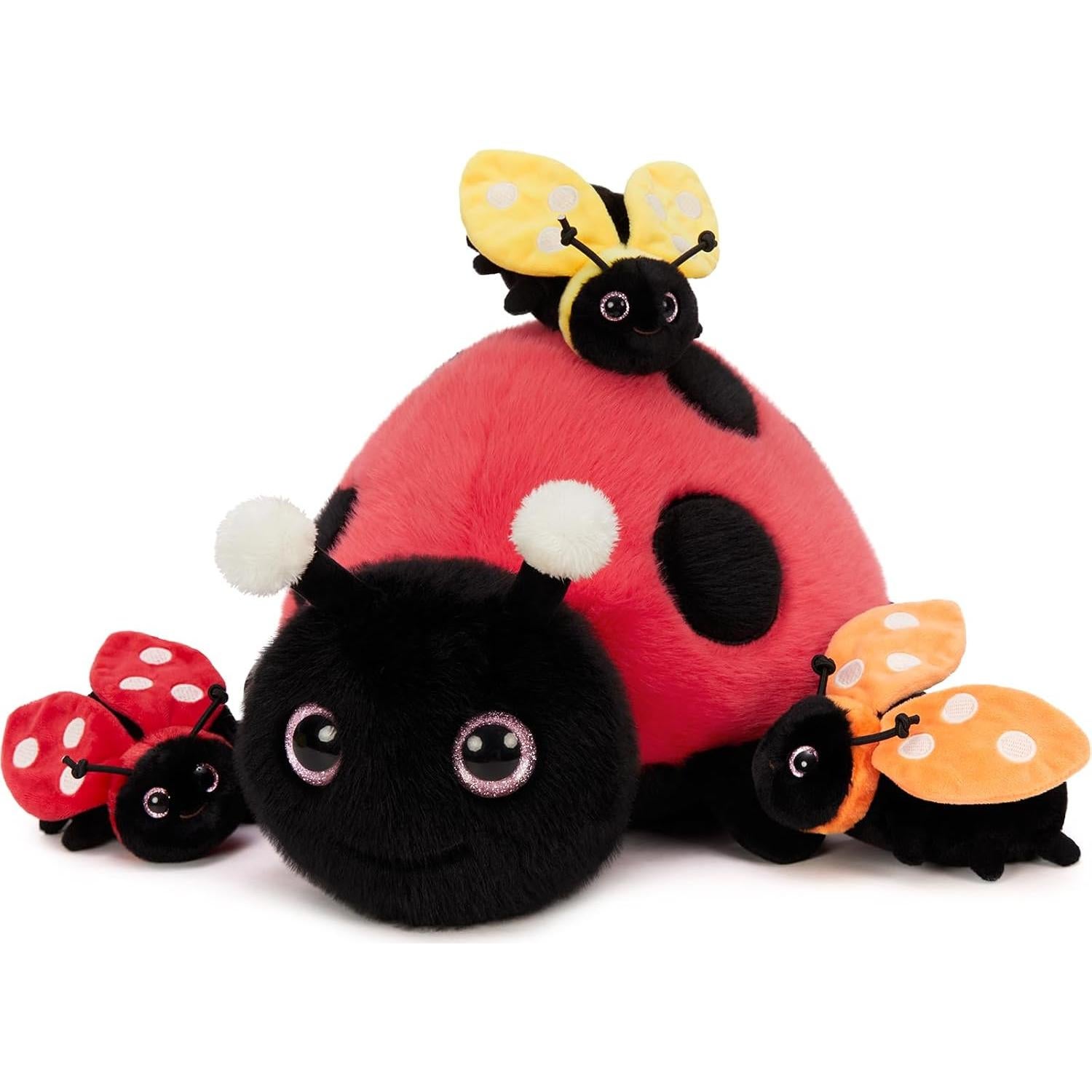 MaoGoLan Juguete de Peluche Mariquita Madre 40.6 cm con Bebés