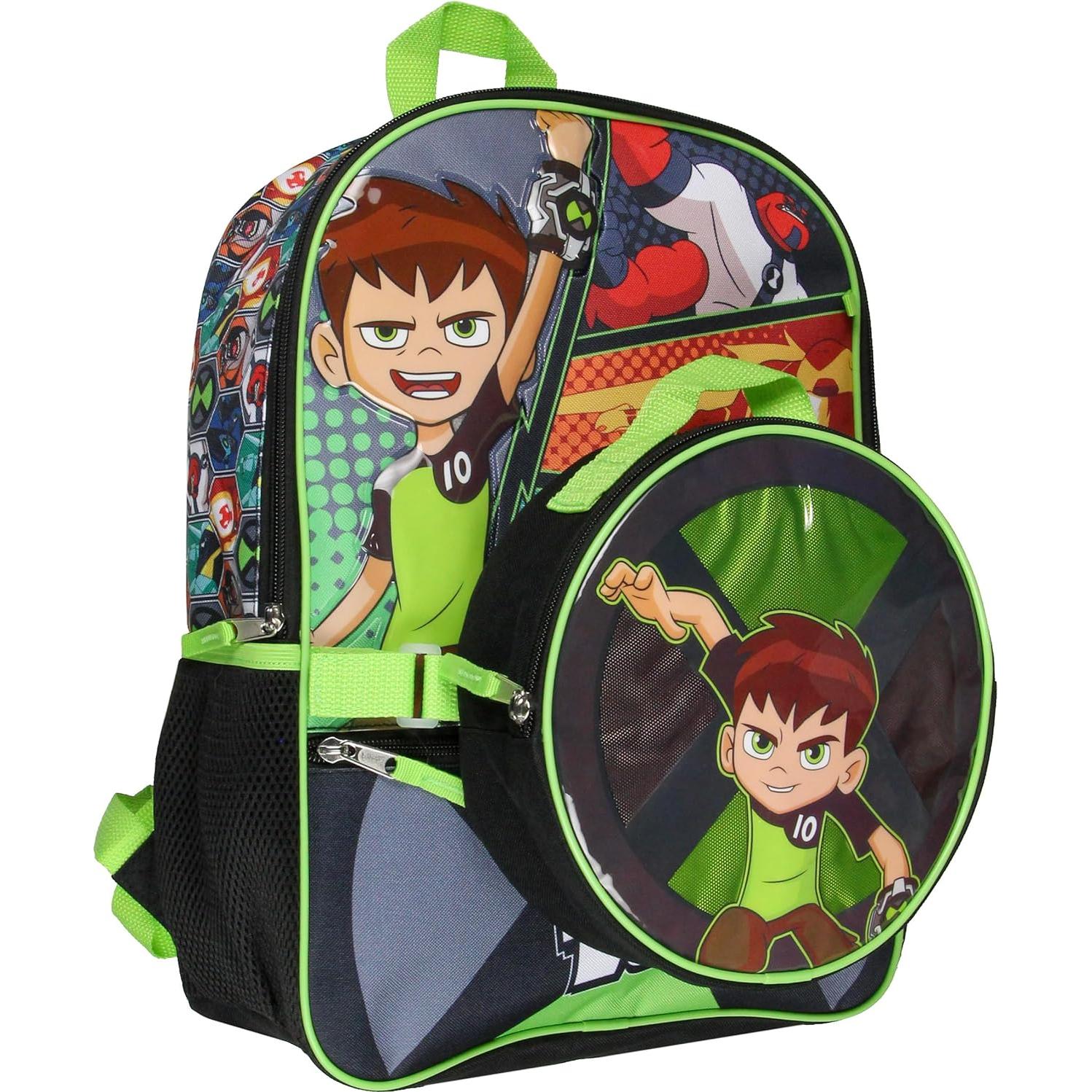 Set de Mochila Escolar Ben 10 Omnitrix 5pc 40.64cm con Almuerzo