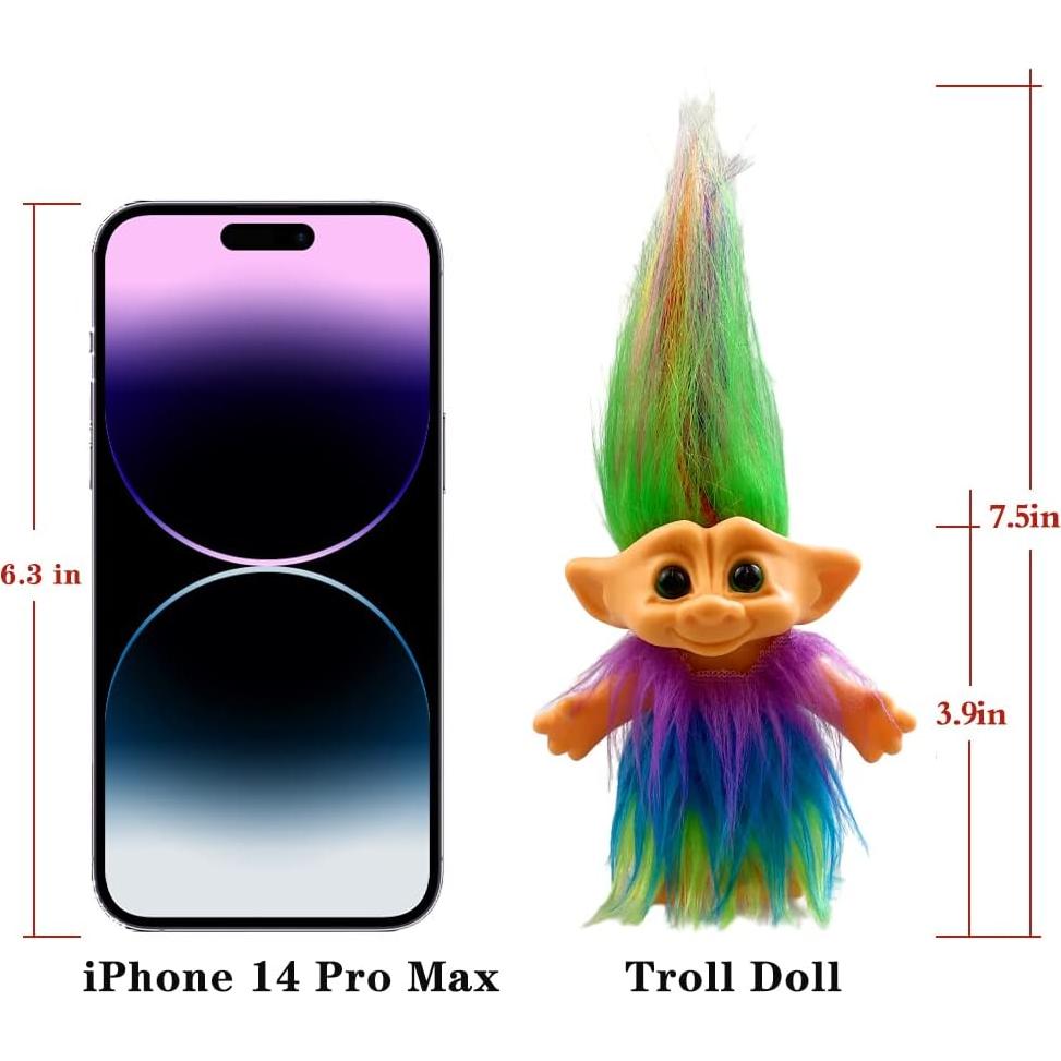 Set de 2 Muñecas Troll Vintage 19 cm Amarillo y Púrpura