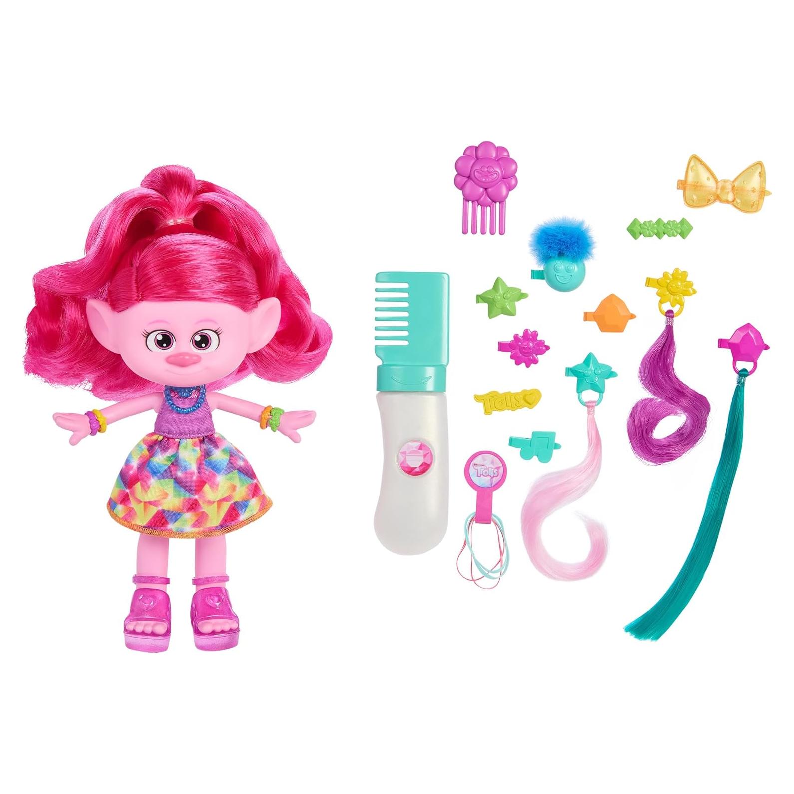 Muñeca Reina Poppy Hair-Tastic Mattel 16.5 cm 15+ accesorios