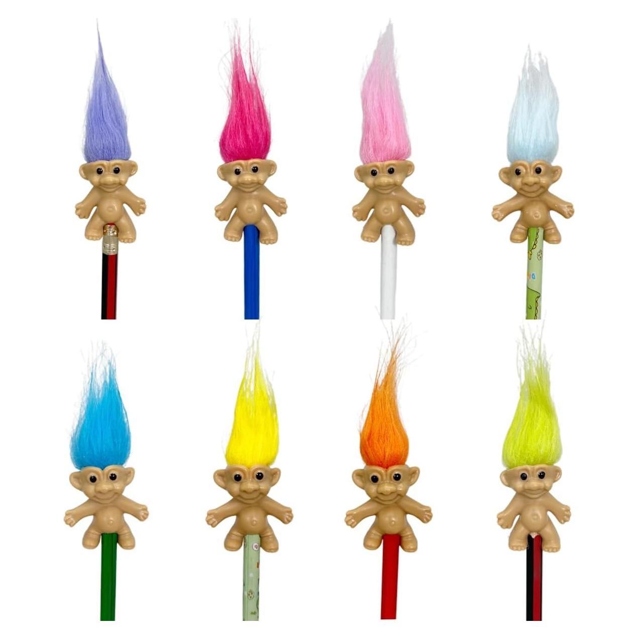 8 Toppers de Lápiz Troll Vintage Yintlilocn Multicolor