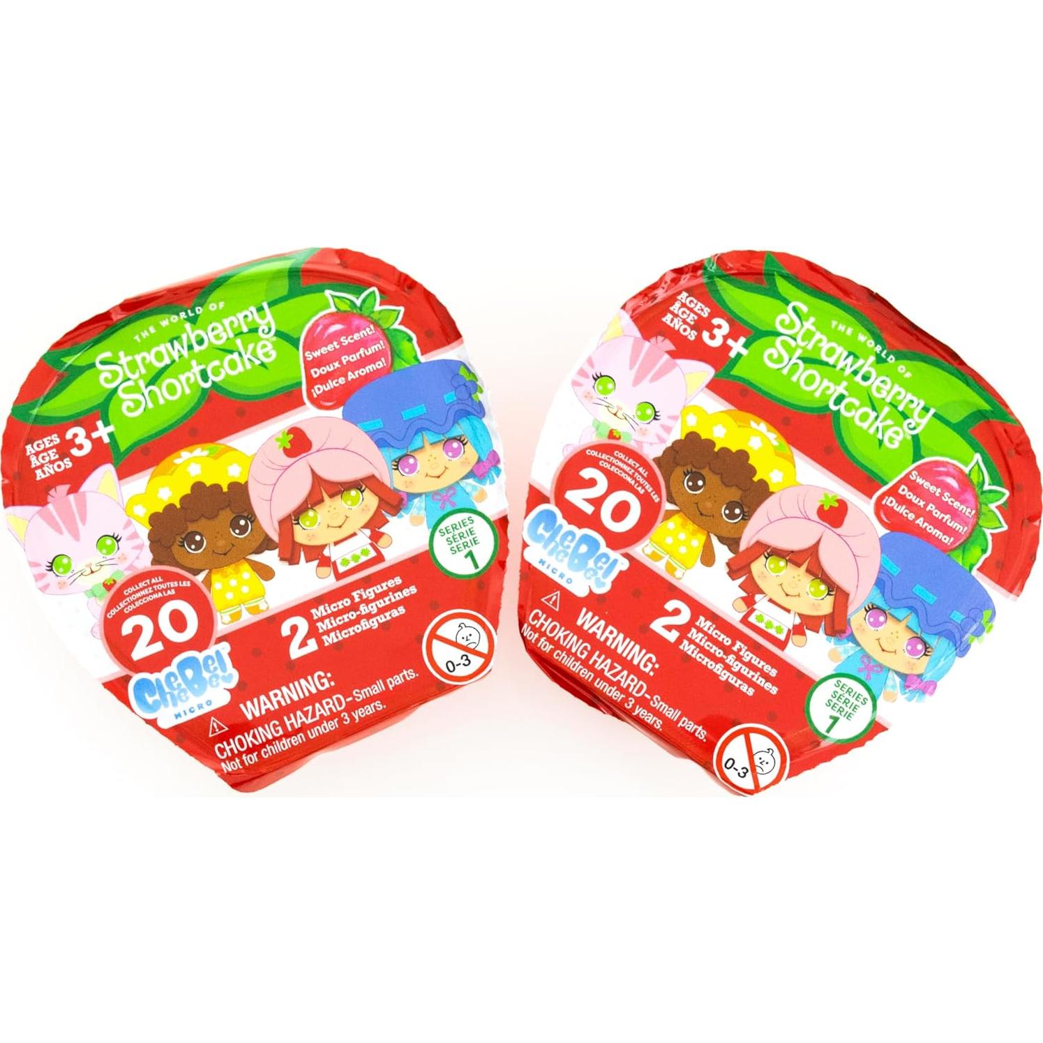 The Loyal Subjects Strawberry Shortcake 2-Pack with 4 Collectible Micro 1.5-inch Cheebee Blind Bag Mystery Figures