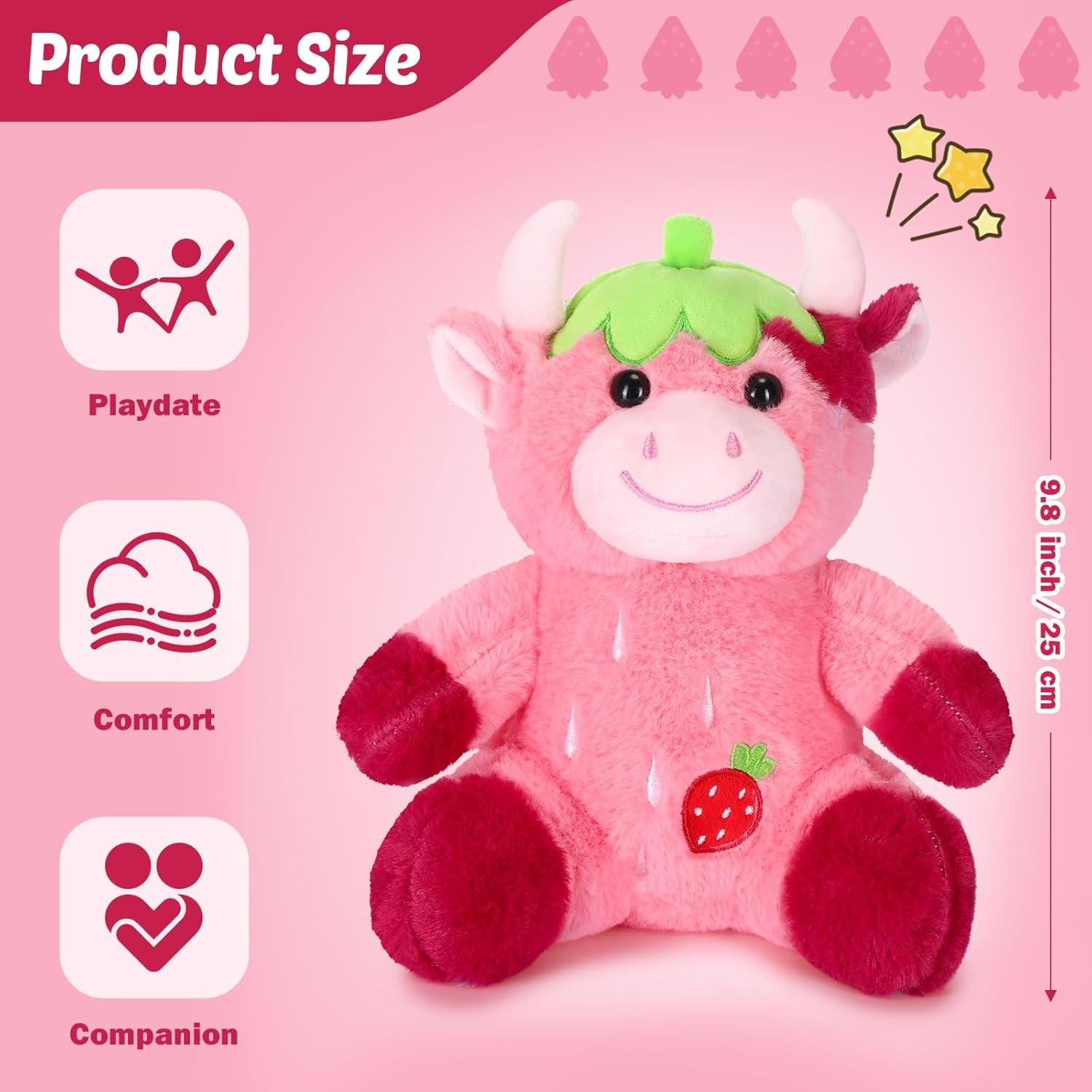 Peluche de Vaca Rosa HyDren 25 cm Suave y Lindo para Niños